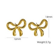 Bow Stainless Steel 14K Gold Earrings Necklace – Jewelry Gift Ideas — 4