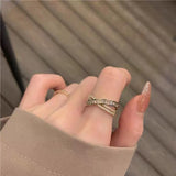 Light Luxury Style Full Diamond Cross Ring With Micro – Stylish Gifts — 1