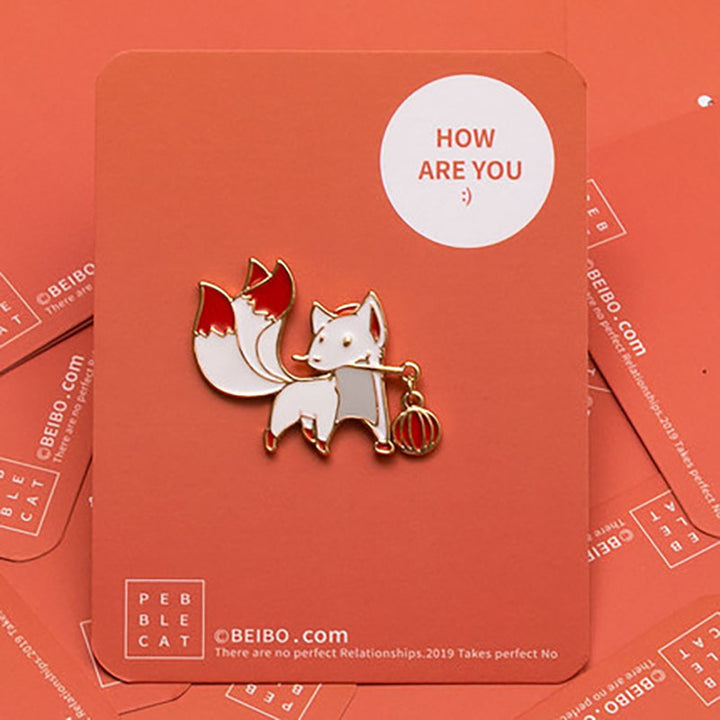 Cute Japanese Little Fox Shape Badge – Stylish Gifts — 1