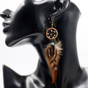 Women's Fashion Trend Gradient Brown Feather Earrings – Stylish Gifts — 1