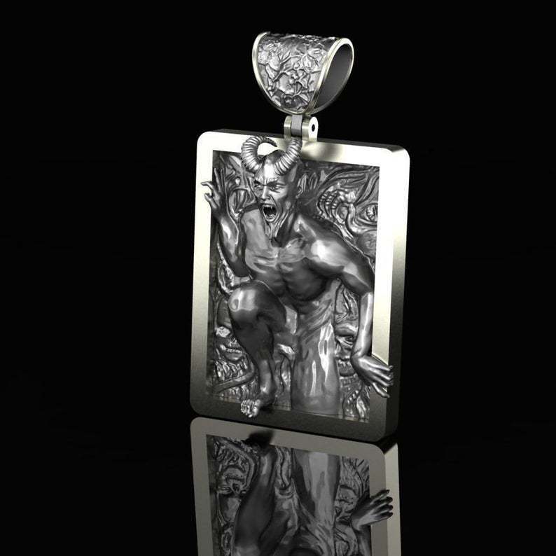 Devil's Skull Retro Marcasite Pendant – Jewelry Gift Ideas — 1