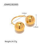 Spherical Personality Ring Female Gold Steel Size Ball – Gifts for Her — 4