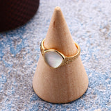 Vintage Carved Personality Shell White Crystal Ring – Gifts for Her — 5