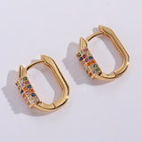 Zircon Earrings Silver Needle U-shaped Geometric – Meaningful Gifts — 2