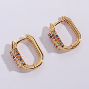 Zircon Earrings Silver Needle U-shaped Geometric – Meaningful Gifts — 2