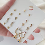 Boho Personality Palm Eyes Moon Stud Earrings – Stylish Gifts — 6