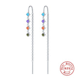 Sterling Silver Tassel Ear Wires With Diamonds – Stylish Gifts — 4