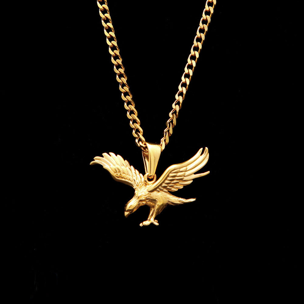 Men's Stainless Steel Vacuum Gold Plated Eagle – Jewelry Gift Ideas — 1