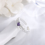 Purple Diamond Love Heart-shaped Ring Women – Gifts for Her — 3