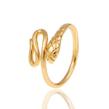 Copper Plated Genuine Gold Snake Shaped Diamond Ring – Stylish Gifts — 10