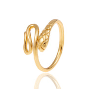 Copper Plated Genuine Gold Snake Shaped Diamond Ring – Stylish Gifts — 10