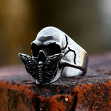 Stainless Steel Moth Skull Ring – Small Gift Ideas — 4