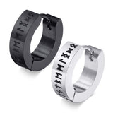 Vintage Norse Viking Runes Hoop Earrings For Men – Gifts for Him — 3