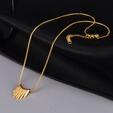 18K Titanium Steel Necklace Women's Small Square – Jewelry Gift Ideas — 3