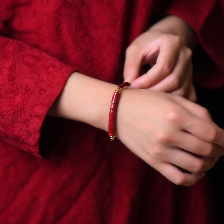 Natural Cinnabar Purple Gold Sand Heart Sutra Red – Jewelry Gift Ideas — 1
