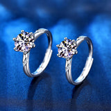 Ladies 925 Sterling Silver Six Prong Moissanite Ring – Practical Gifts — 2