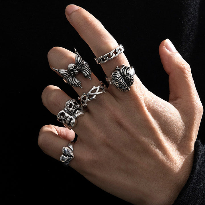 Mens Fashion Vintage Exaggerated Skull Hollow Brain – Stylish Gifts — 1