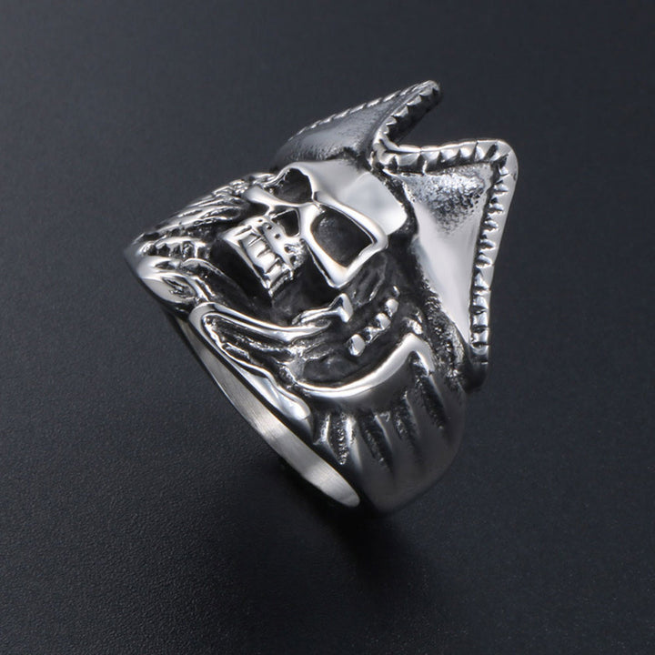 Old Devil Skull Titanium Steel Ring – Everyday Gifts — 1