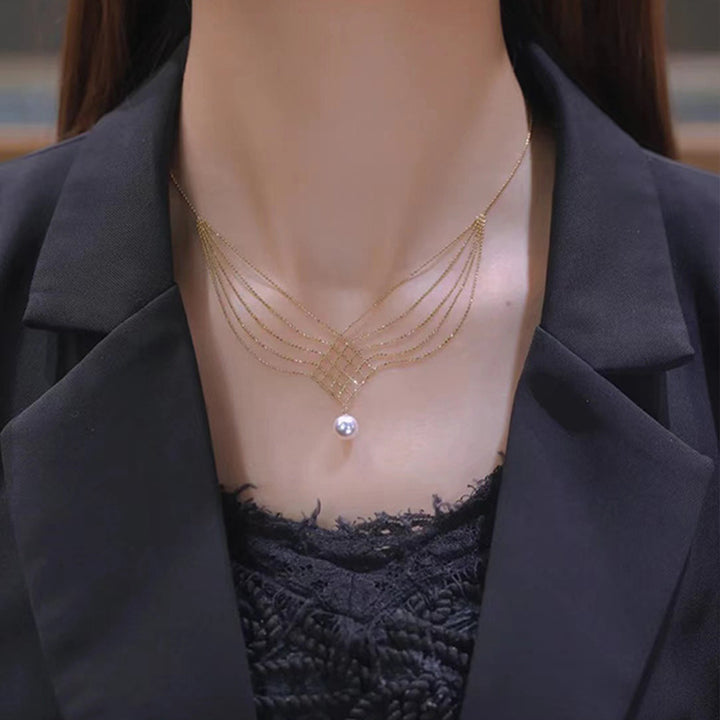 Women's Mermaid Pearl Lace Multi-layer Necklace – Jewelry Gift Ideas — 1