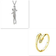Love Hug Necklace Unisex Men Women Couple Jewelry – Gifts for Couples — 7