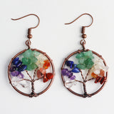 Crystal Gravel Bronze Wire Round Pendant Tree – Jewelry Gift Ideas — 4