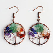 Crystal Gravel Bronze Wire Round Pendant Tree – Jewelry Gift Ideas — 4