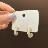 Silver Needle Opal Earrings Temperament Geometric – Stylish Gifts — 15