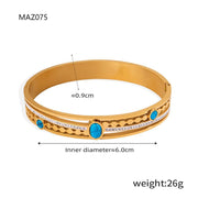 French Vintage Style Turquoise Inlaid Zircon Buckle – Stylish Gifts — 5