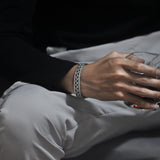 S925 Silver Wide Version Braided Bracelet Men's – Jewelry Gift Ideas — 5