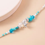 Fashion Blue Irregular Resin Stone Beaded Anklet – Stylish Gifts — 4
