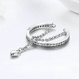 S925 Sterling Silver Heart Ring Ladies Diamonds – Thoughtful Gifts — 1