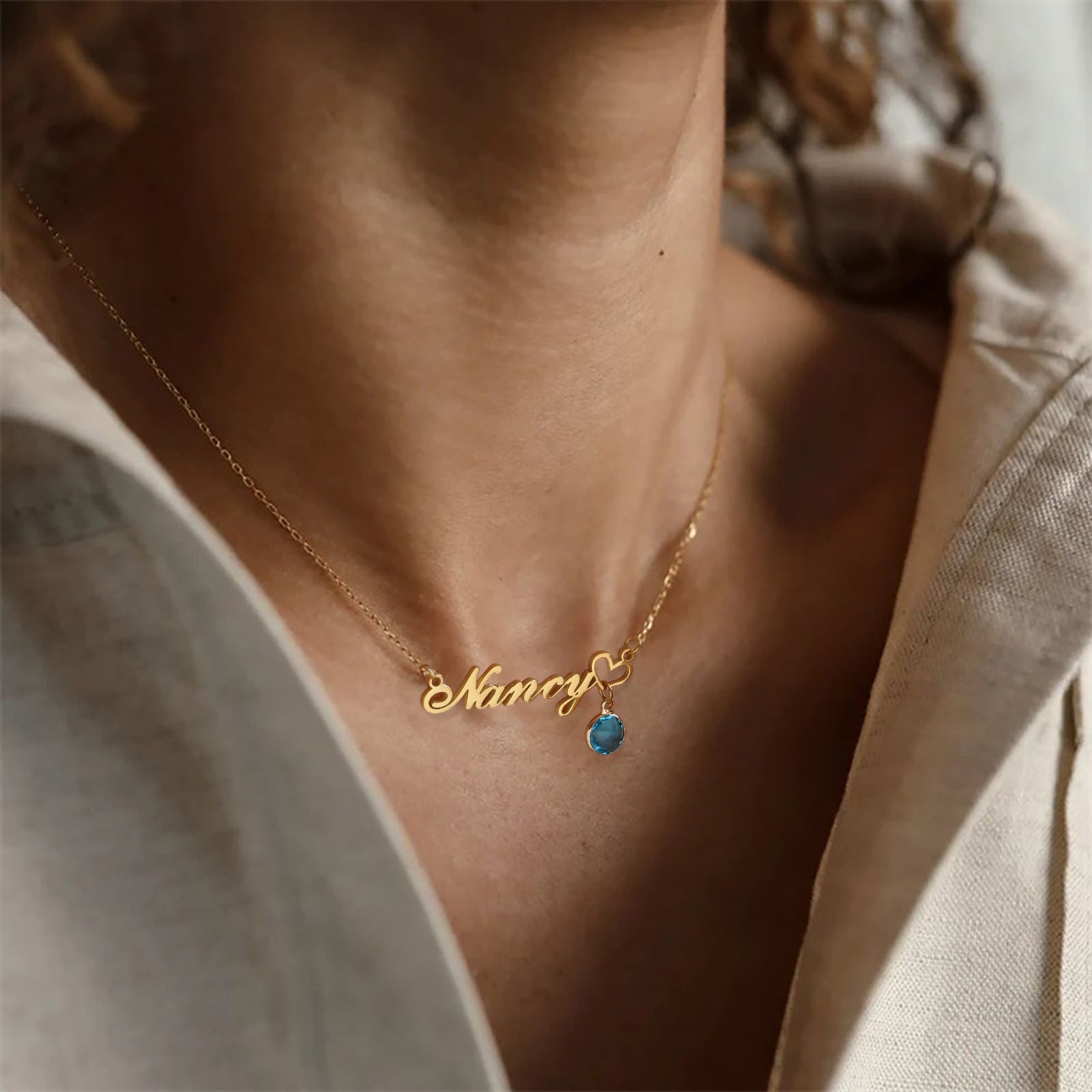 Personalised Birthstone Pendant Letter Necklace – Jewelry Gift Ideas — 1