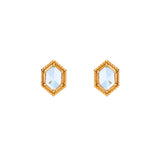 Small And Simple Retro Sky Blue Topaz Stud Earrings – Gifts for Her — 4