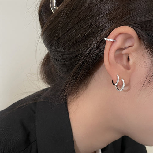 999 Sterling Silver Ear Clip Gang Drill Zircon – Small Gift Ideas — 1
