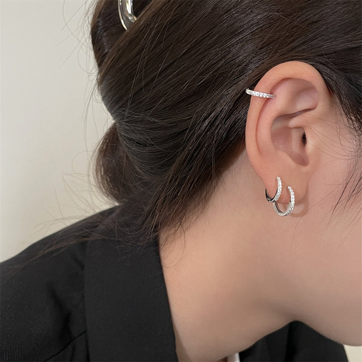 999 Sterling Silver Ear Clip Gang Drill Zircon – Small Gift Ideas — 1