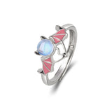 Silver Blue Moonlight Stone Angel Demon Ring – Everyday Gifts — 5