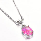 Fashion Frosty Oval Opal Necklace With A White – Jewelry Gift Ideas — 4