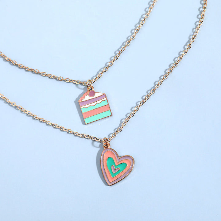 Women Macaron Multi-color Oil Drop Heart Pendant – Jewelry Gift Ideas — 1