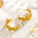 Titanium Steel Feather Rhinestone Earrings Fashion – Stylish Gifts — 4