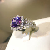 Colorful Gemstone Ring Female Super Inlaid Purple – Gifts for Her — 2