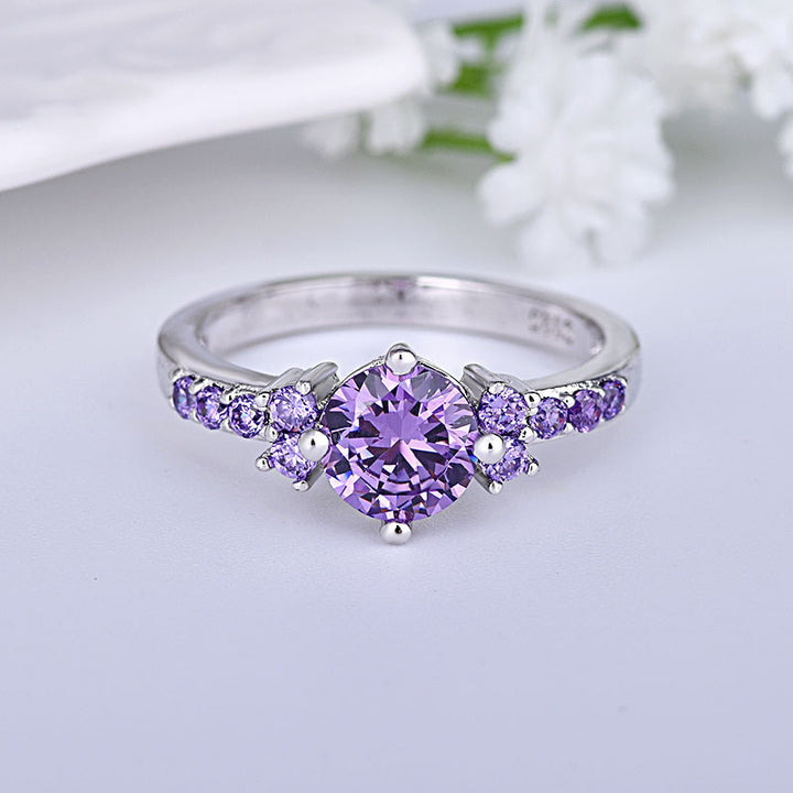 Women's Purple Gemstone Copper Ring – Gifts for Her — 1