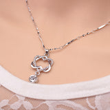Korean Style White Gold Heart Necklace Double – Jewelry Gift Ideas — 3