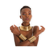 African Tribal Collar Bracelet Set Exaggerated – Jewelry Gift Ideas — 4