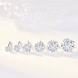 Simple Birthstone Four-Claw Zircon Earrings – Holiday Gift Ideas — 14