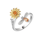Sunflower Rotating Ring Set With Diamond Simple – Small Gift Ideas — 13