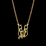 Titanium Cute Kitten Monogrammed Necklace – Jewelry Gift Ideas — 15