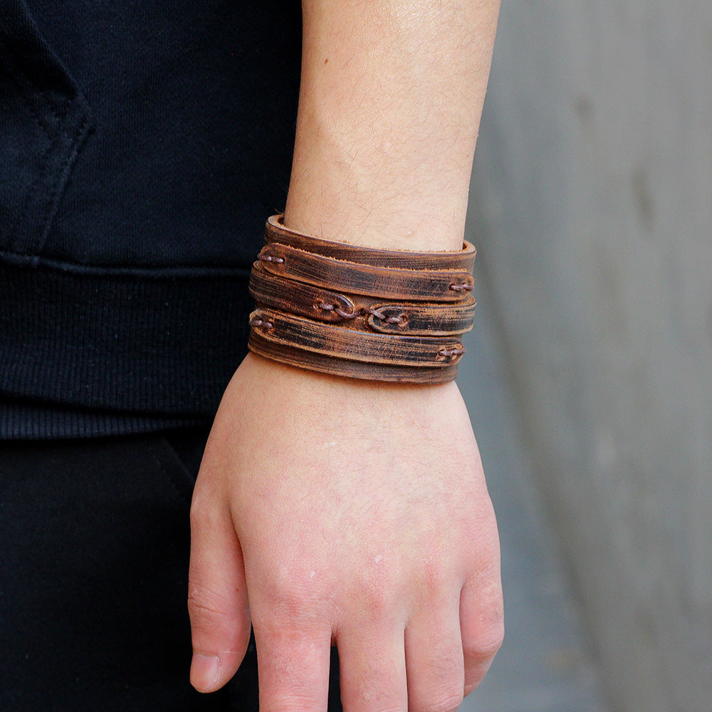 European And American Retro Fashion Leather Bracelet – Stylish Gifts — 1
