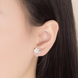 Natural Shell Hand Carved Flower Silver-plated Ear – Surprise Gifts — 4