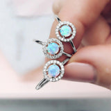 Round Zircon Wedding Ring Double Row Diamond Ball – Gifts for Couples — 3
