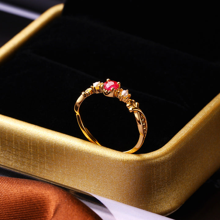 Natural Red Pearl Ring Girl – Gifts for Kids — 1